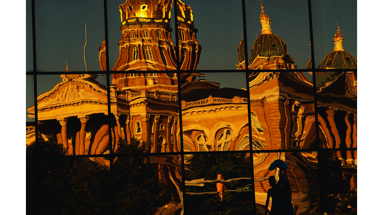 Iowa State Capitol Reflecting in Windows