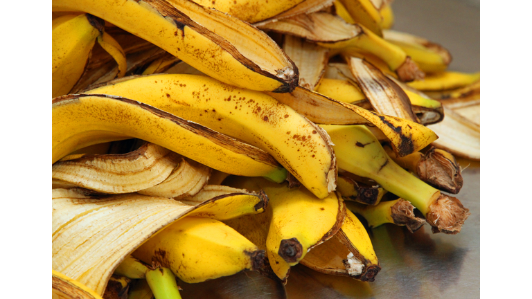 yellow banana peels just Peel to store organic waste
