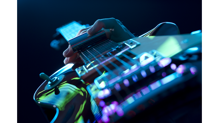 Guitarist Playing Slide Guitar