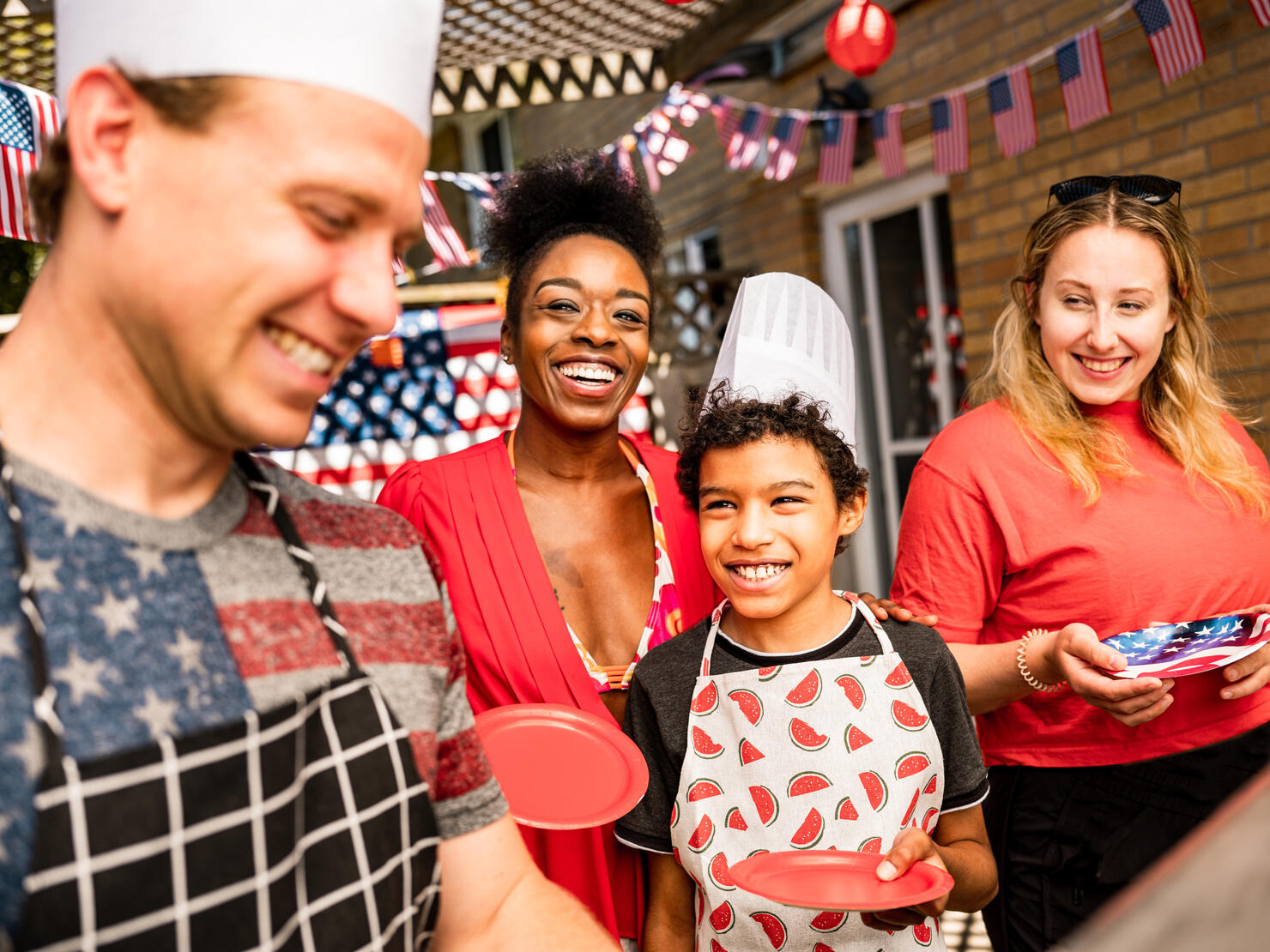 Burger line up at 4th July BBQ