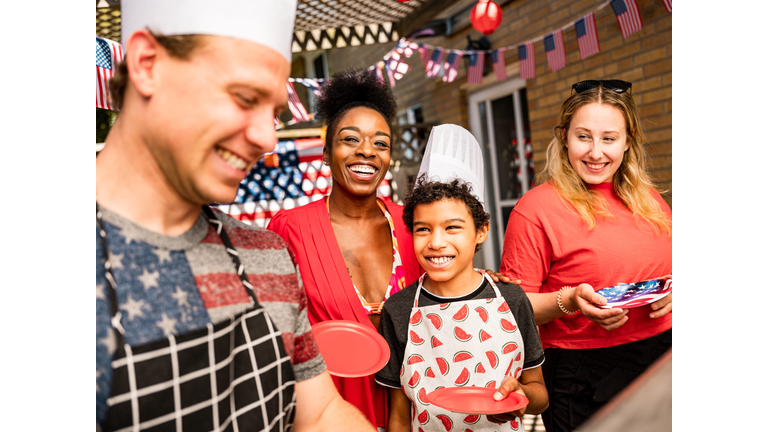 Burger line up at 4th July BBQ