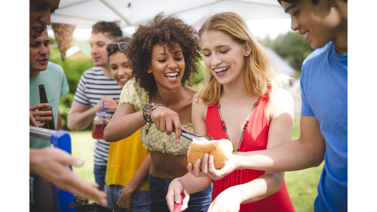 Friends Having Fun at a BBQ
