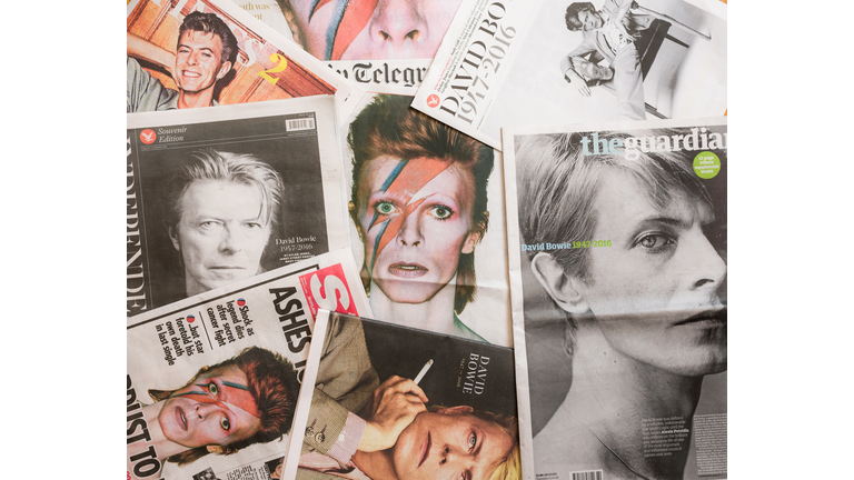 David Bowie tributes on British newspaper front pages.