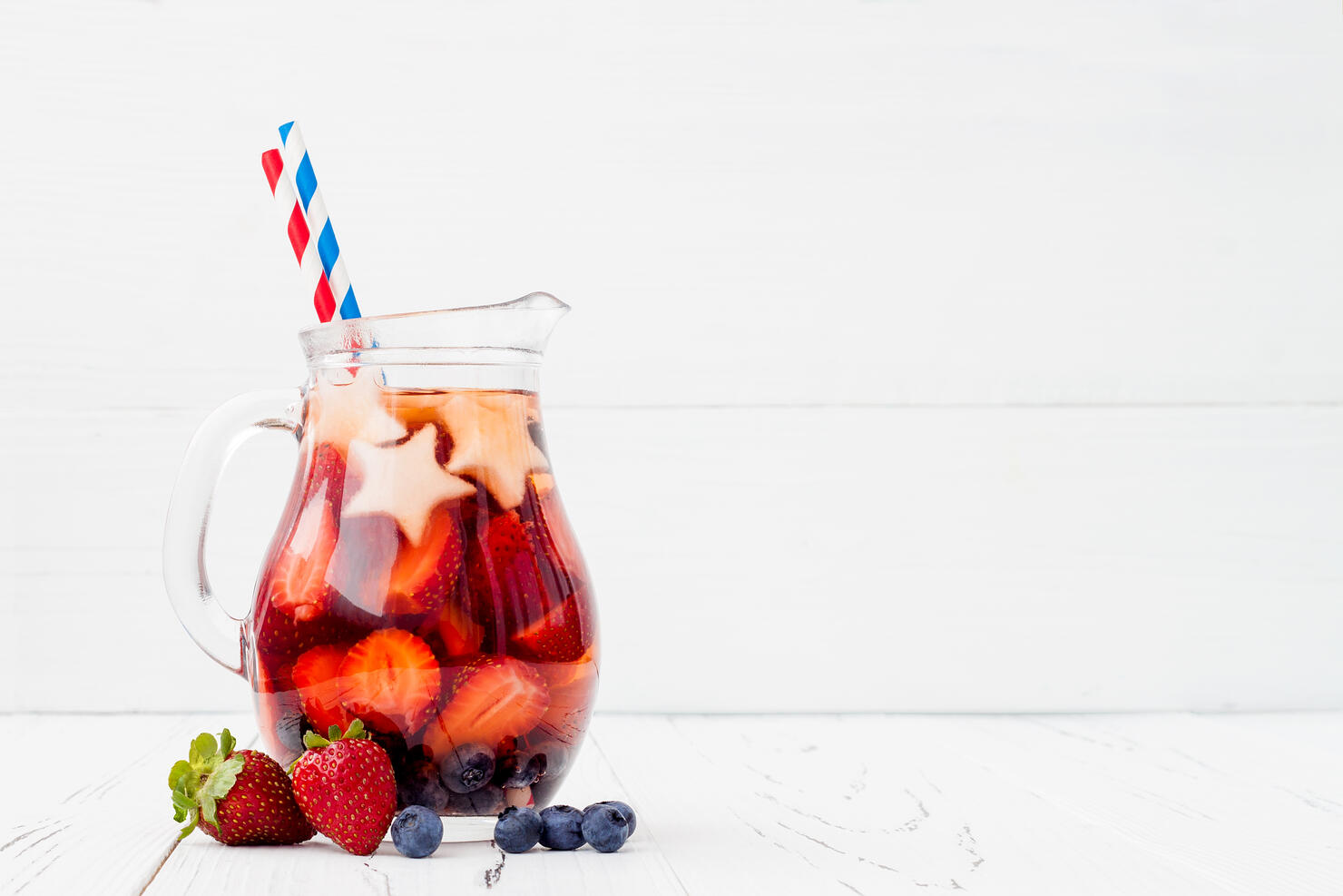 Red, White, Blue cocktail for 4th of July party