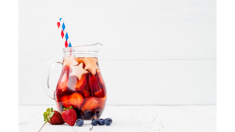 Red, White, Blue cocktail for 4th of July party