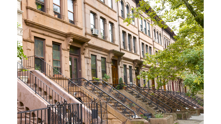 Repetition of landmark Washington Heights facades