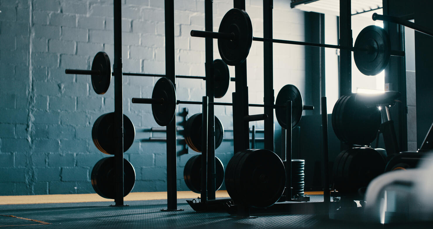 Still life shot of exercise equipment in a gym