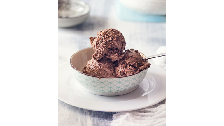 Dark chocolate and nuts ice cream