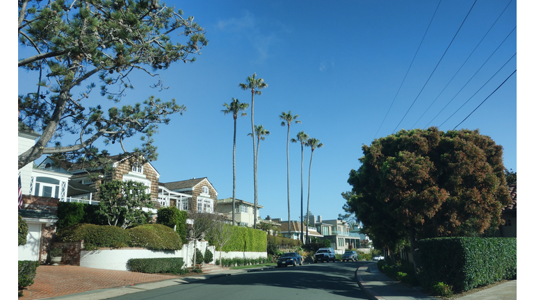 Residential street in La Jolla, near San Diego, California, United States