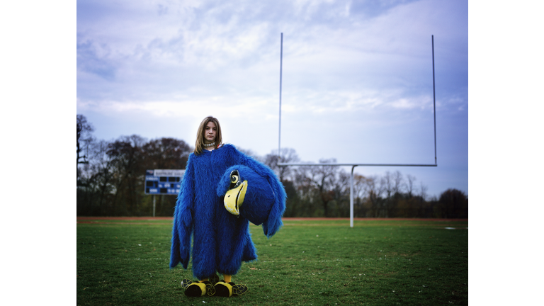 High School Mascot on Football Field