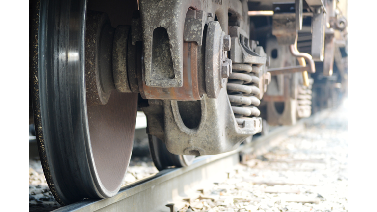 Close-Up Of Train On Railroad Track