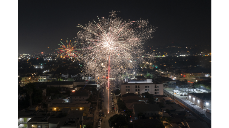 Fireworks Go Off Across Los Angeles On Fourth Of July