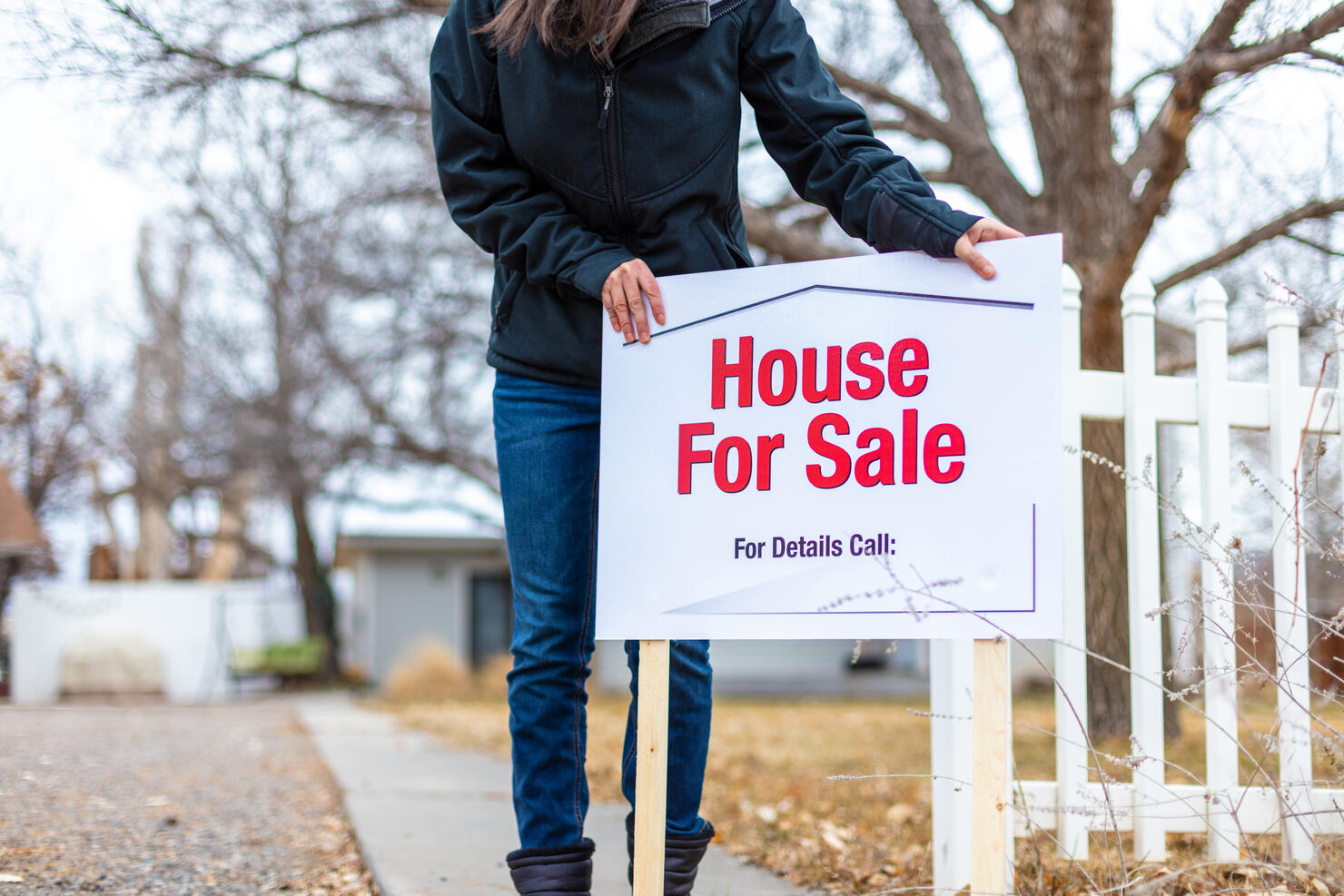 Female In Residential Housing Area Home for Sale in America