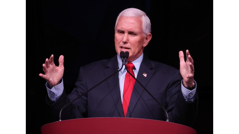 Former Vice President Mike Pence Addresses A Stanford College Republicans Forum