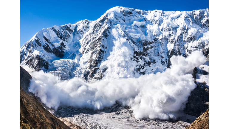 Power of nature. Avalanche in the Caucasus