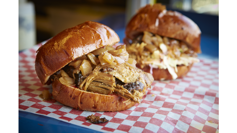 Smoked pulled pork sandwich