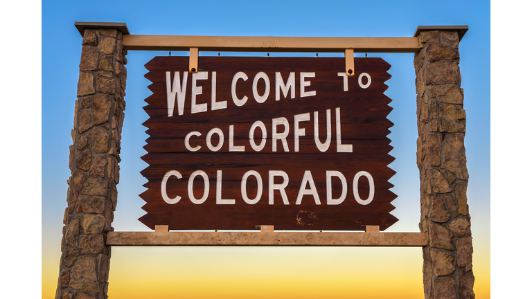 Welcome to colorful Colorado road sign