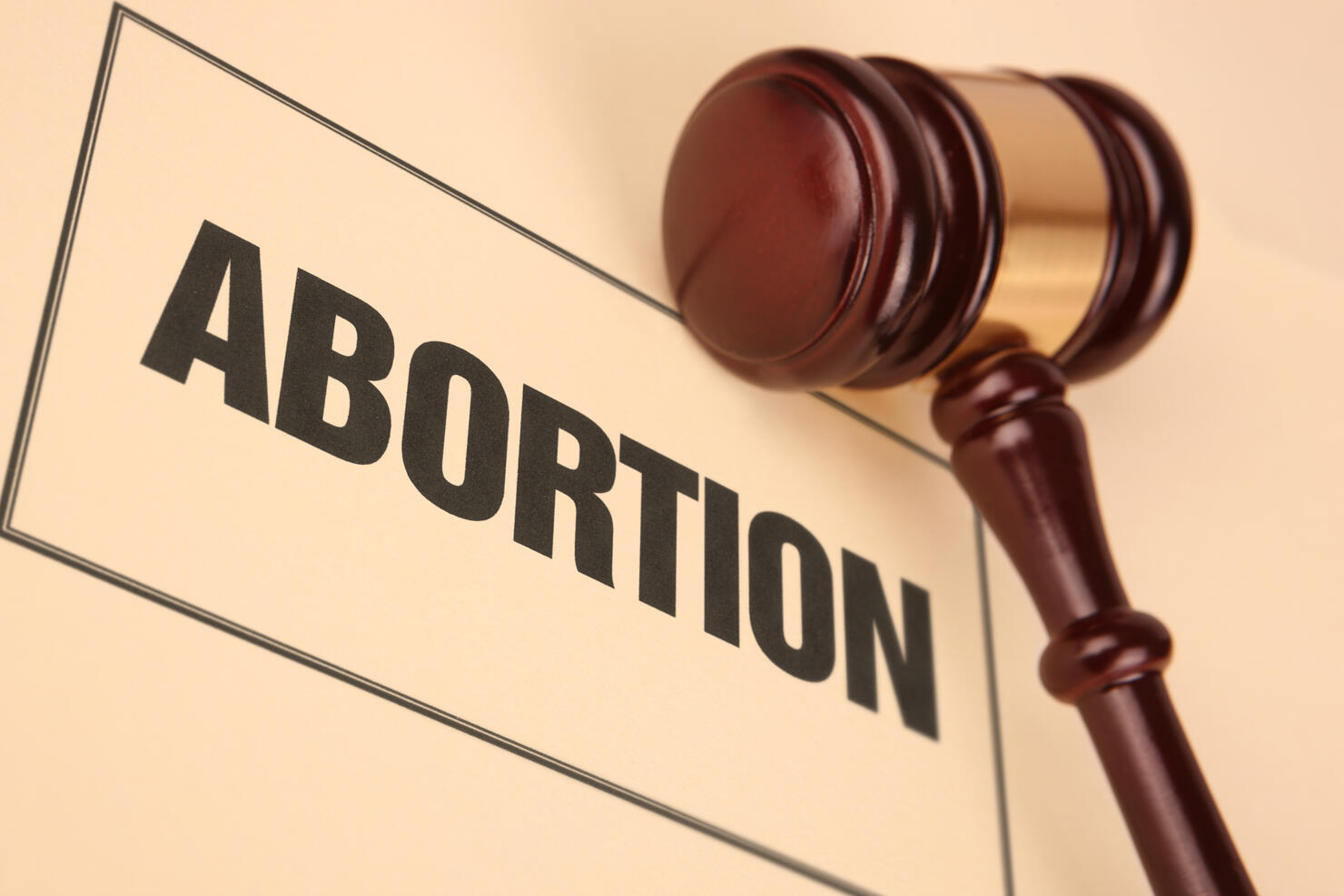 Abortion Document Near Judges Hammer / Gavel