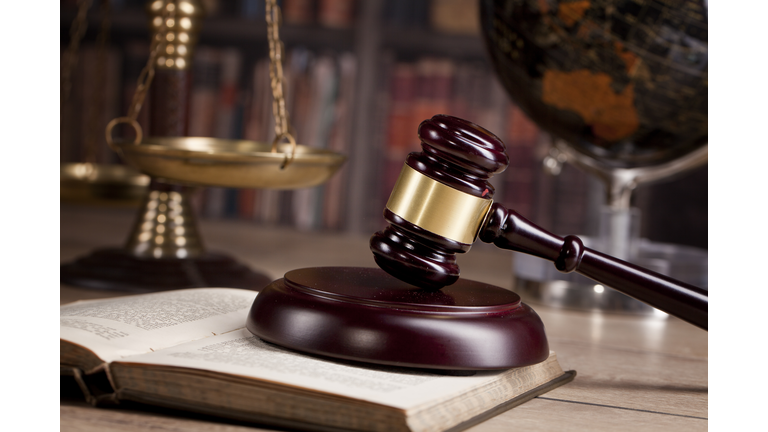 Legal office. Judges gavel, law and justice concept.