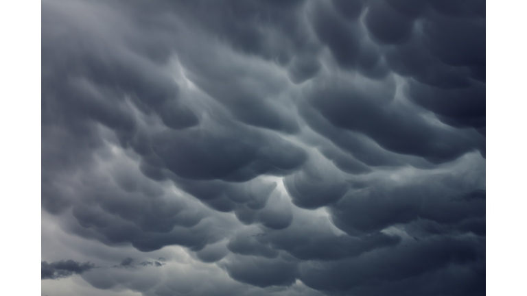 Mammatus clouds sky background