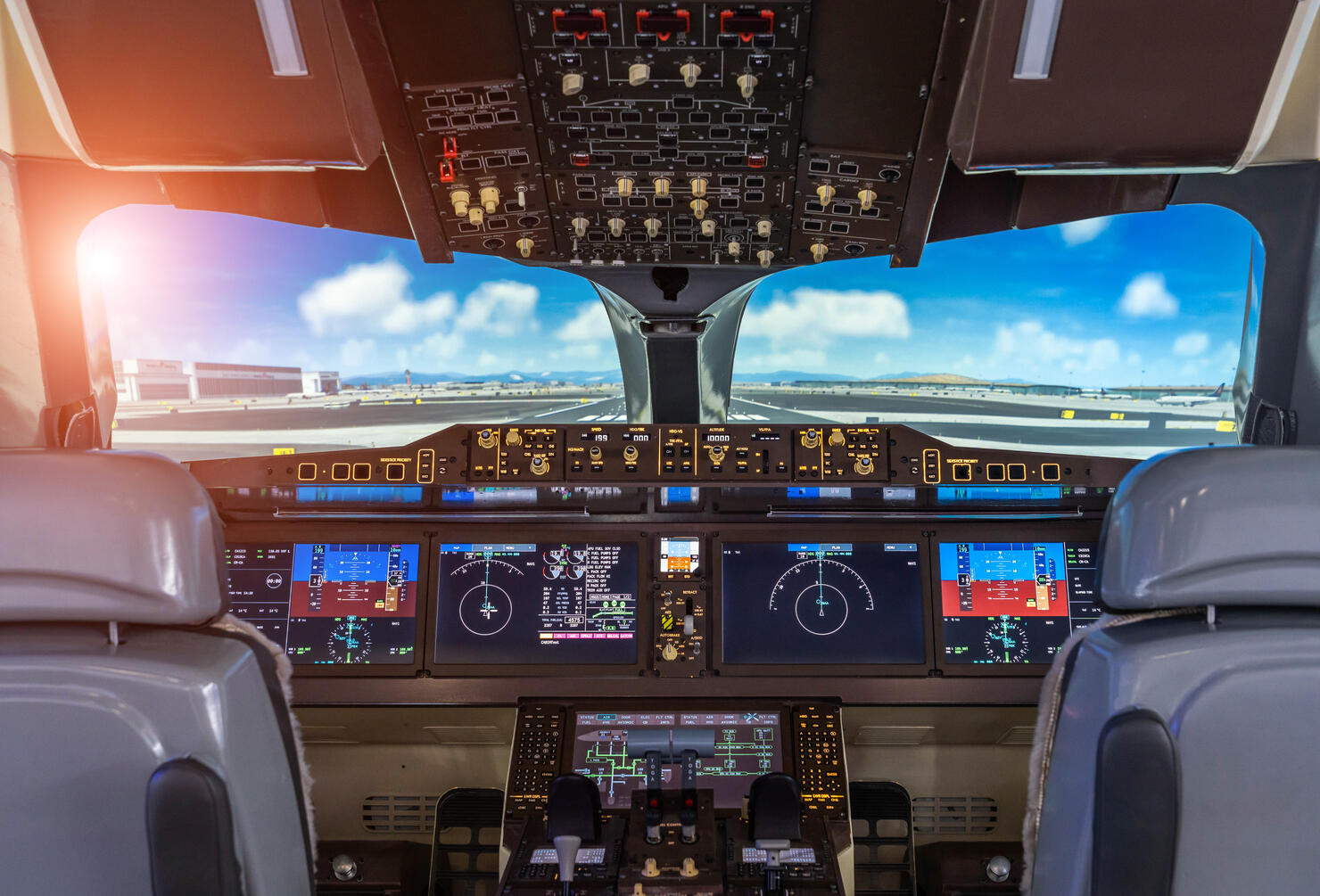 Airplane cockpit