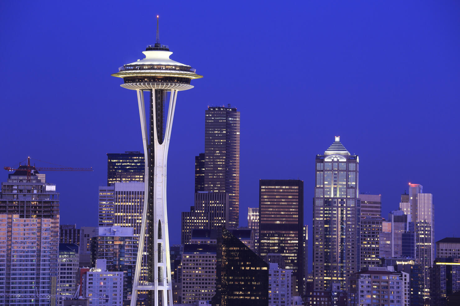 Twilight view of downtown Seattle