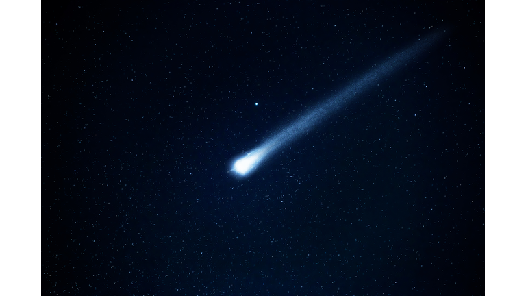 Comet in the starry sky.