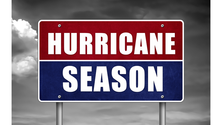 Hurricane season - road sign warning