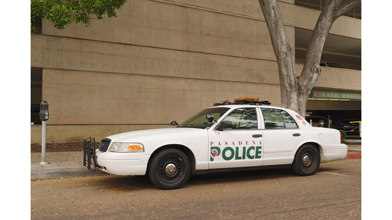 Pasadena Police Car parked.