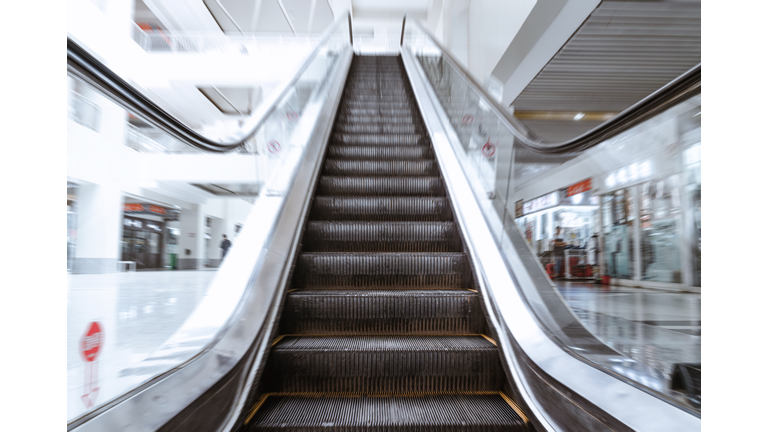 Escalators in shopping malls