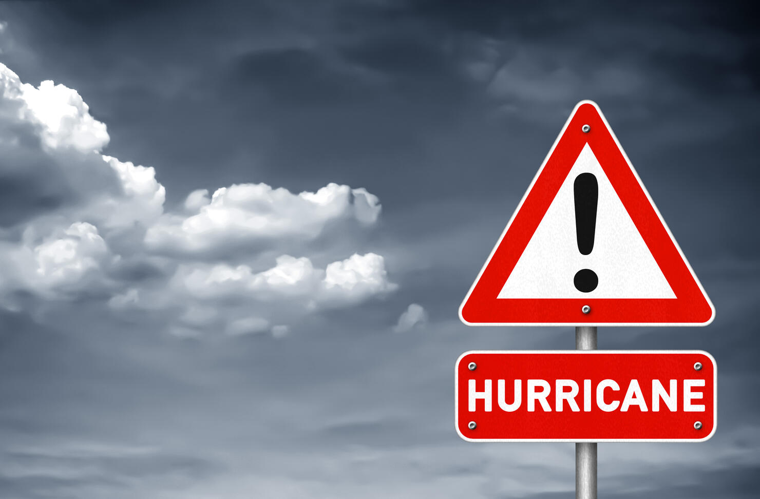Hurricane attention road sign