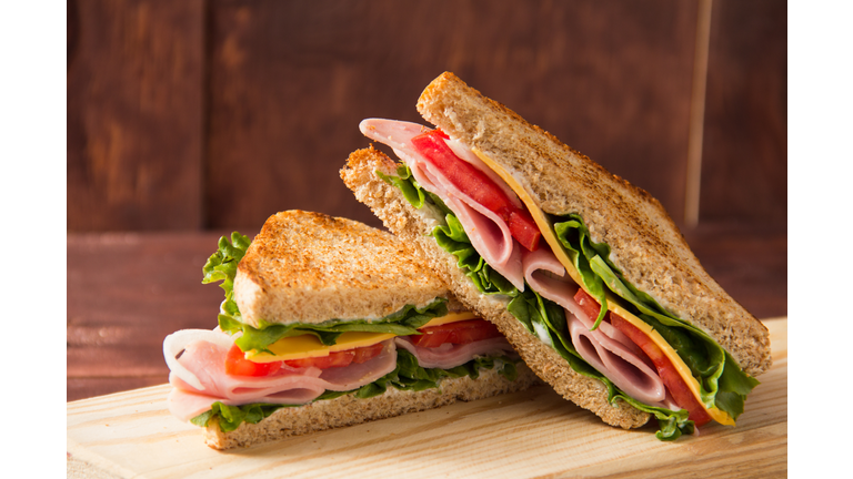 Sandwich bread tomato, lettuce and yellow cheese