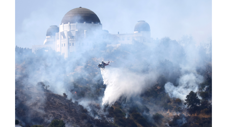 Brush Fire Burns Near Griffith Observatory In Los Angeles