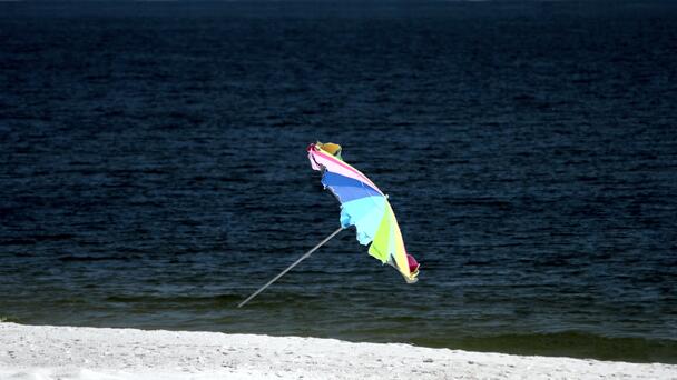 Flying Umbrella Impales, Kills Woman On The Beach