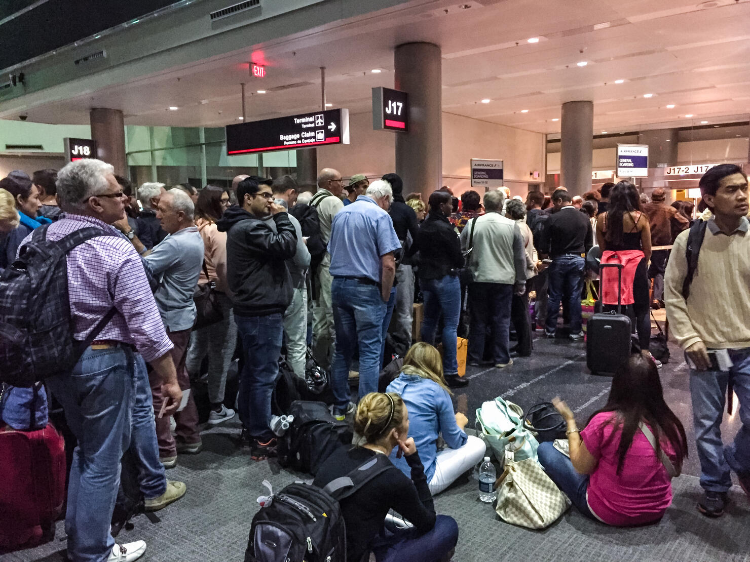 Passengers waiting for boarding, Miami Airport
