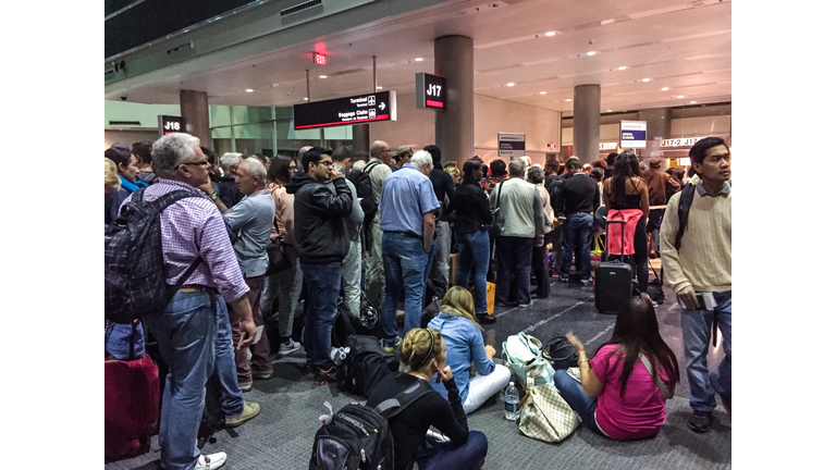 Passengers waiting for boarding, Miami Airport