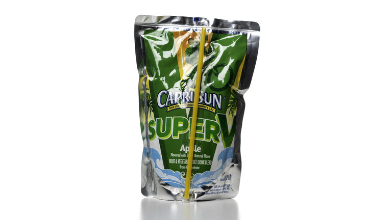 Capri Sun SuperV apple juice pouch