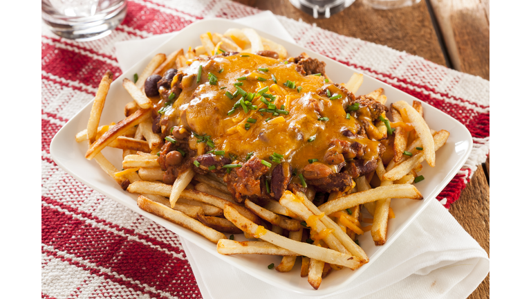 Unhealthy Messy Chili Cheese Fries