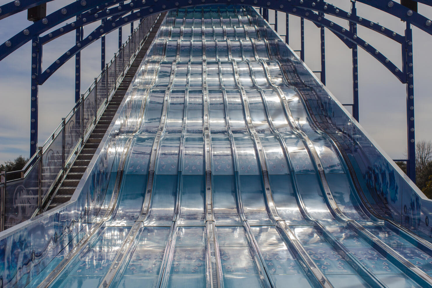 Giant Slide Ride At Local County Fair
