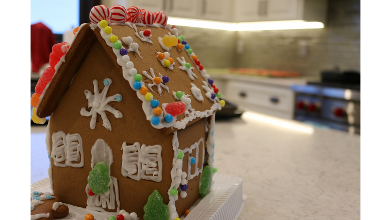 Gingerbread House in Modern Kitchen