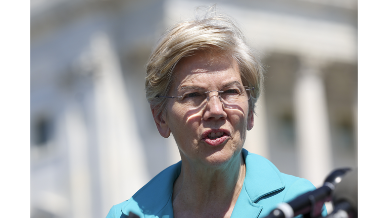 Senator Warren Holds Press Conference On Bank Fees