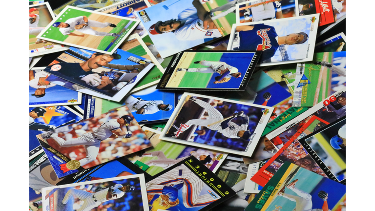 Full frame of various Baseball collecting cards