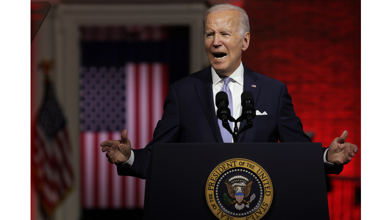 President Biden During Primetime Speech Outside Philadelphia's Independence National Historical Park