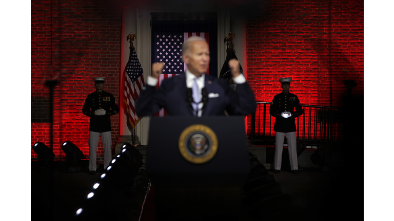 President Biden During Primetime Speech Outside Philadelphia's Independence National Historical Park