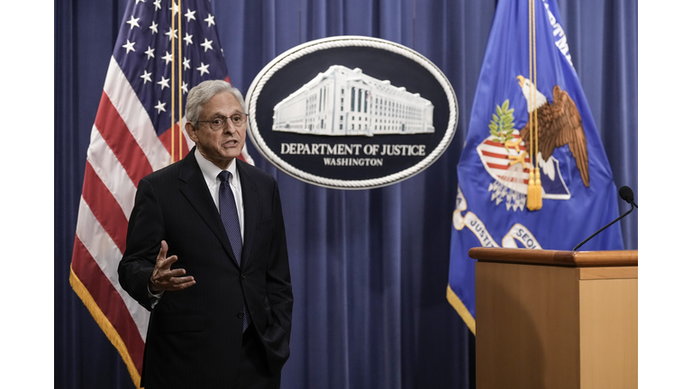 U.S. Attorney General Garland Delivers A Statement At Department Of Justice