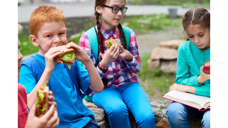 Outside lunch of pupils