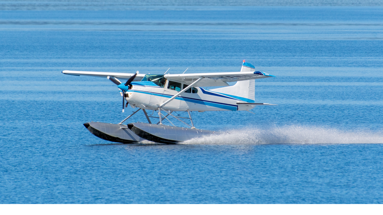 Seaplane Landing in ocean, Canada