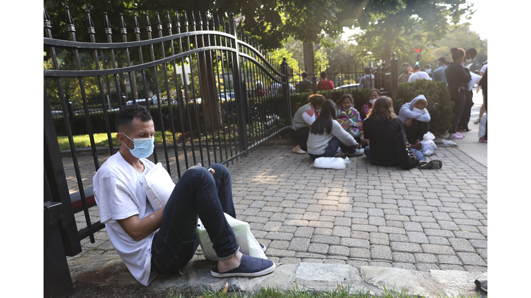 Migrants Sent From Texas By Bus Dropped Off Outside Vice President Harris' Residence