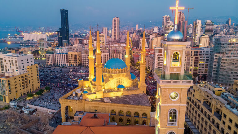 Aerial View Of Buildings In City