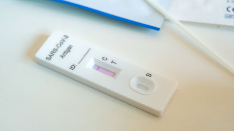 Coronavirus atk test with negative result, not infected, recovered, used at home